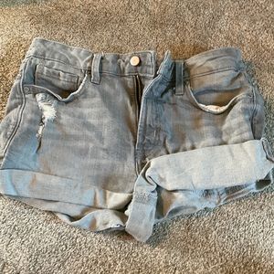 Grey denim shorts